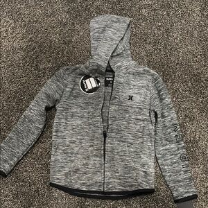 New Boyw Hurley Gray Marled Zip-Up Hoodie Sweatshirt